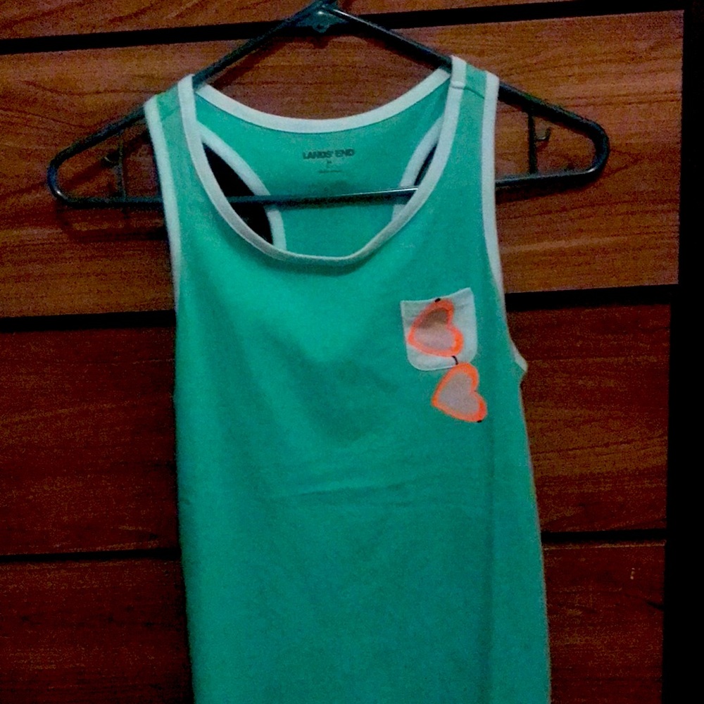Lands end teal tank top